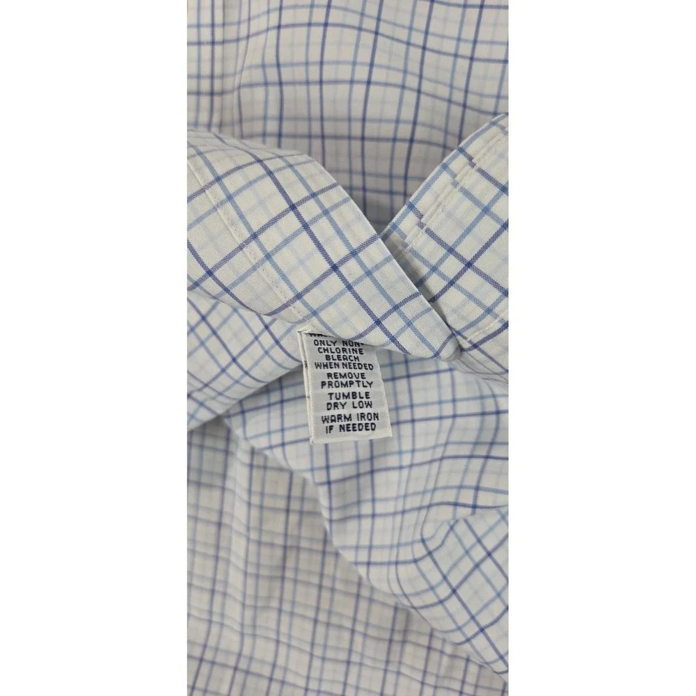 Vintage Polo Ralph Lauren Polo Shirt Men 2XB Big Blue Plaid Pleated S/S EUC